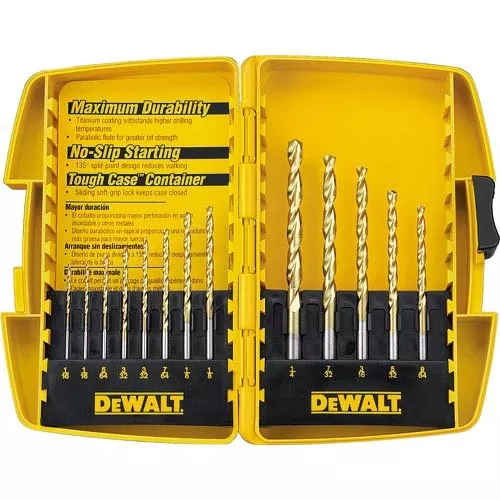 Dewalt Dw1363 13-Piece Titanium Drill Bit Split Point Set