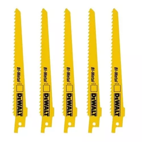 Dewalt Dw4845 6 10/14Tpi Bi-Metal Reciprocating Saw Blade (5 Pack)