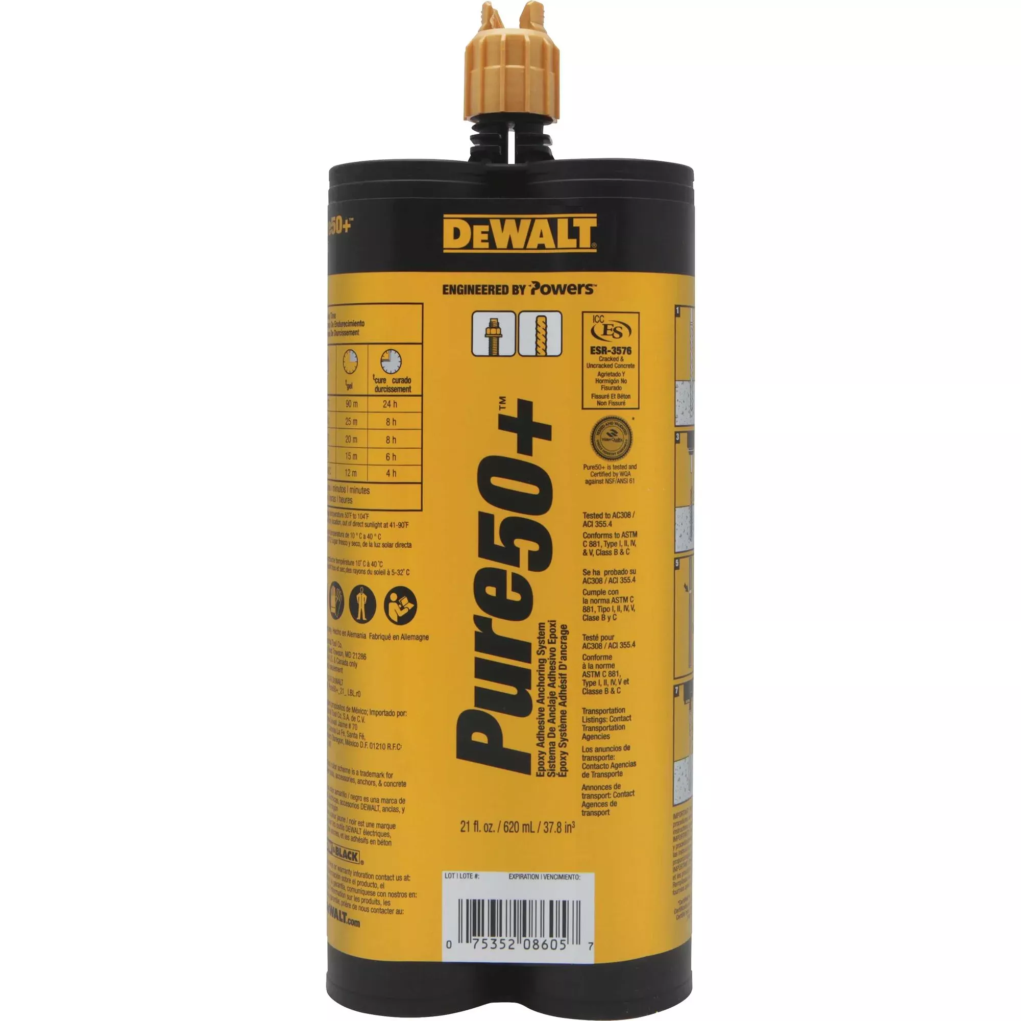 DeWalt Pure50+ 20.5 oz. 1:1 Epoxy Anchor 08605-PWR