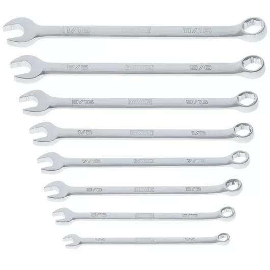 DEWALT TOUGHSERIES 8-Piece SAE Combination Wrench Set with Powerjaw Technology - DWMT45427