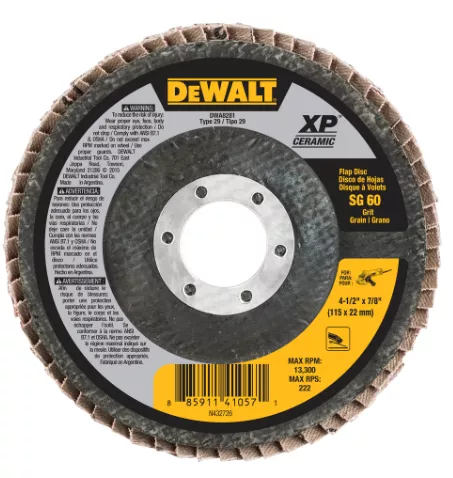 DeWalt XP 4-1/2" X 7/8" Flap Disc T29 Ceramic 40 Grit DWA8280