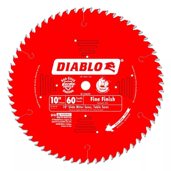 Diablo Tools 10" X 60-Teeth Fine Finish Saw Blade For Wood