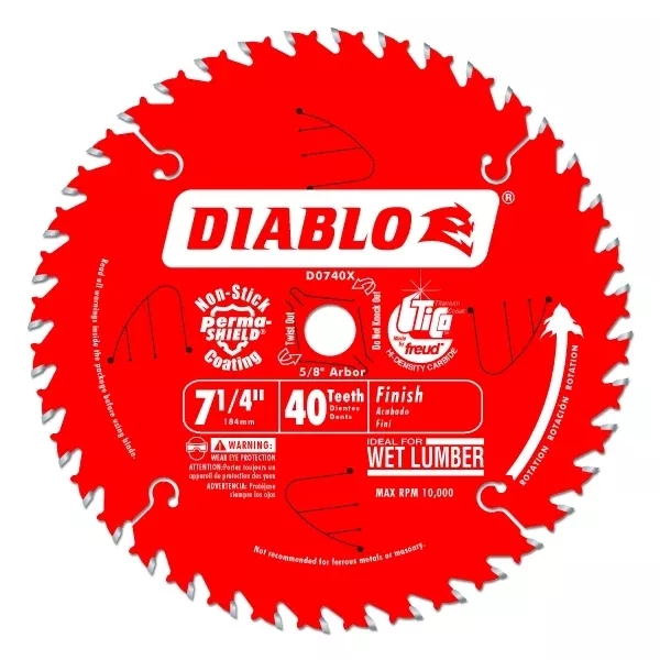 Diablo Tools 7-1/4" X 40-Teeth Finish Saw Blade For Wood