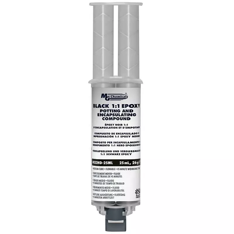 Epoxy Potting and Encapsulating Compound (Black), 25 mL (1.6 fl oz),Dual Syringe