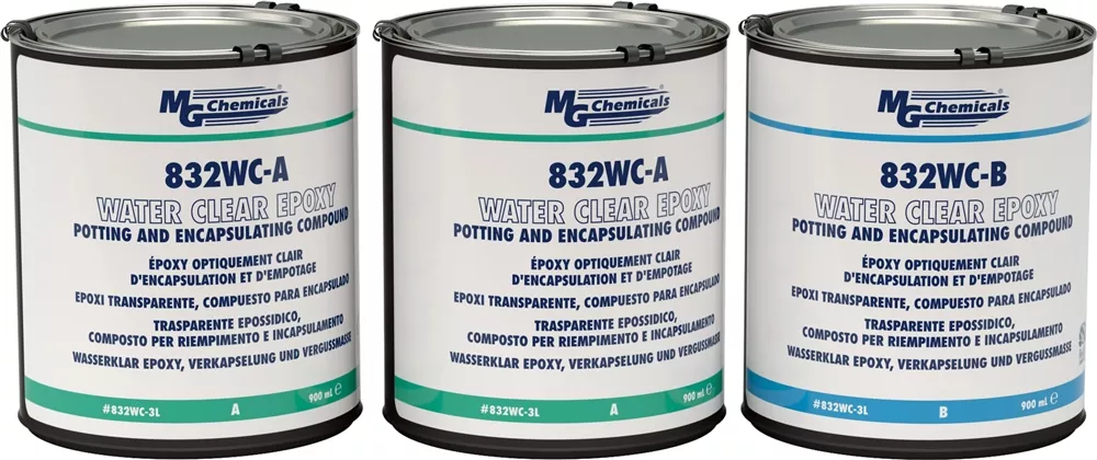 Epoxy Potting and Encapsulating Compound (Clear), 2.7 L (2.85 qt), 3 can kit