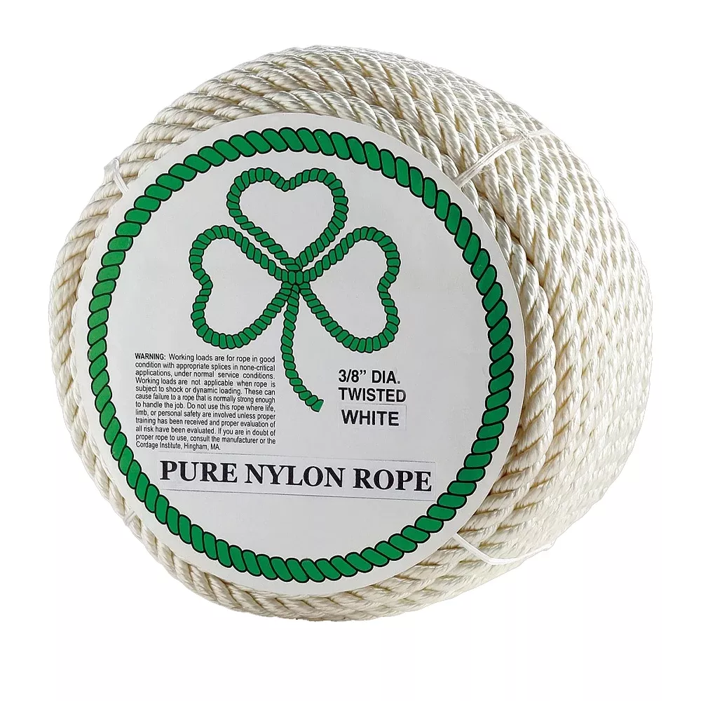 Erin Rope 3 Strand Twisted White Nylon Rope TWN080600