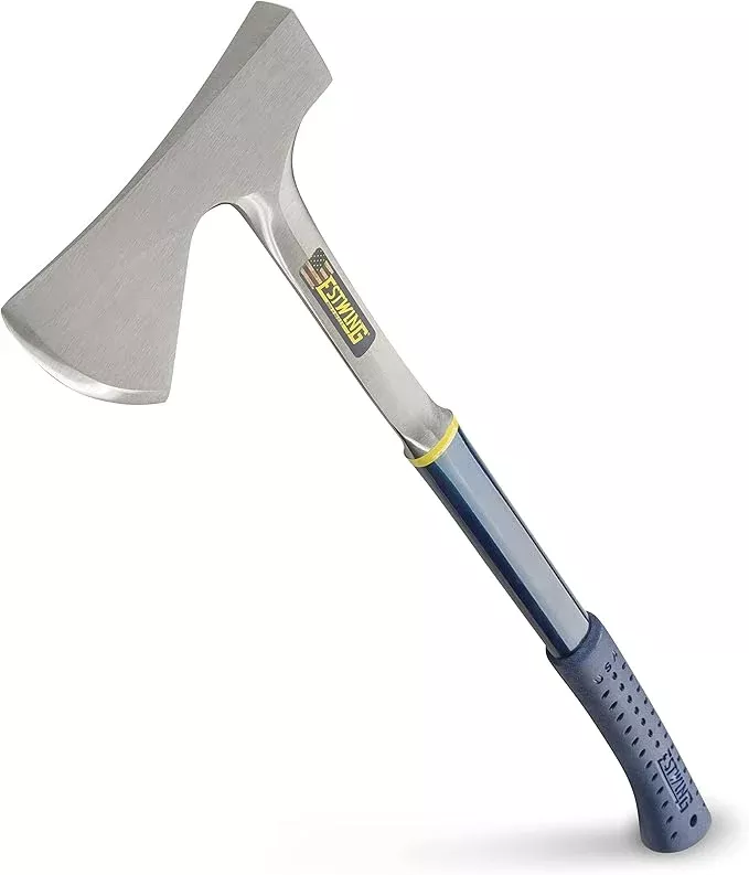 ESTWING Camper's Axe - 26" Wood Splitting Tool with All Steel Construction & Shock Reduction Grip - E45A