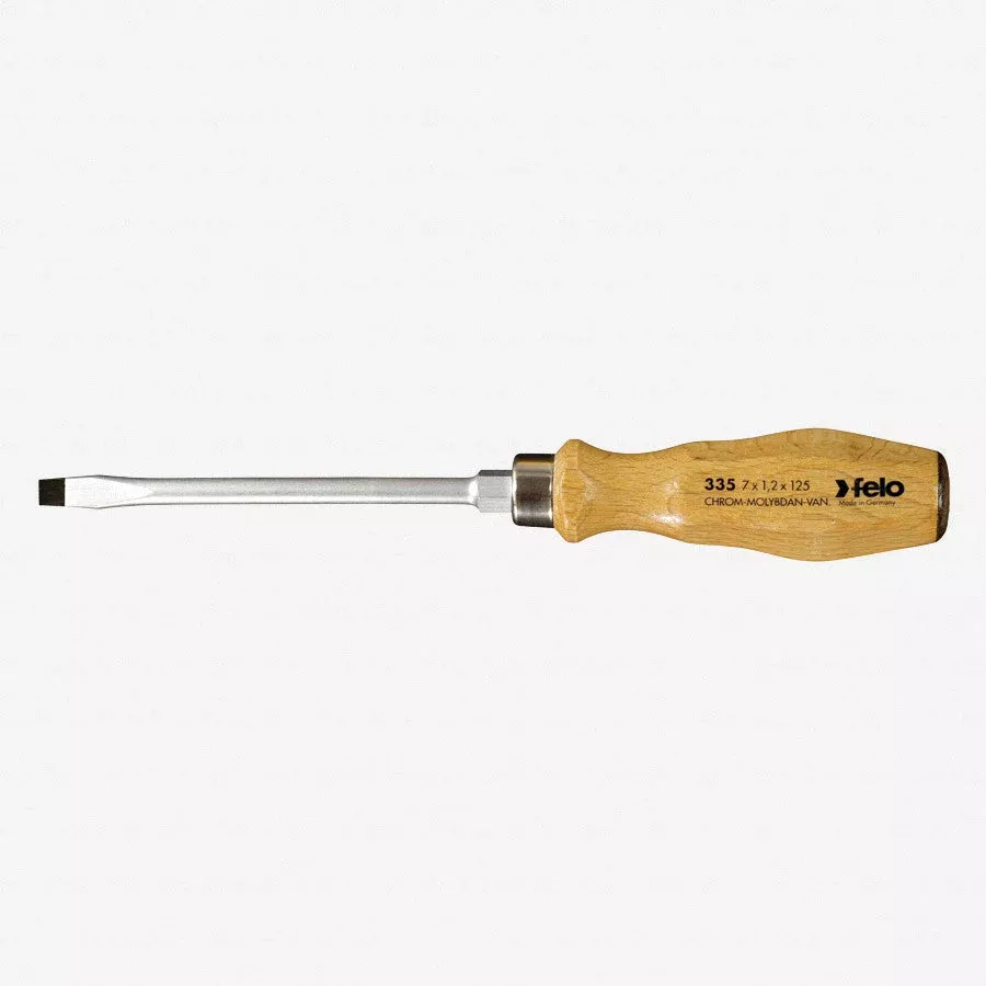 Felo 5.5 x 100mm Wood Handle Slotted Screwdriver