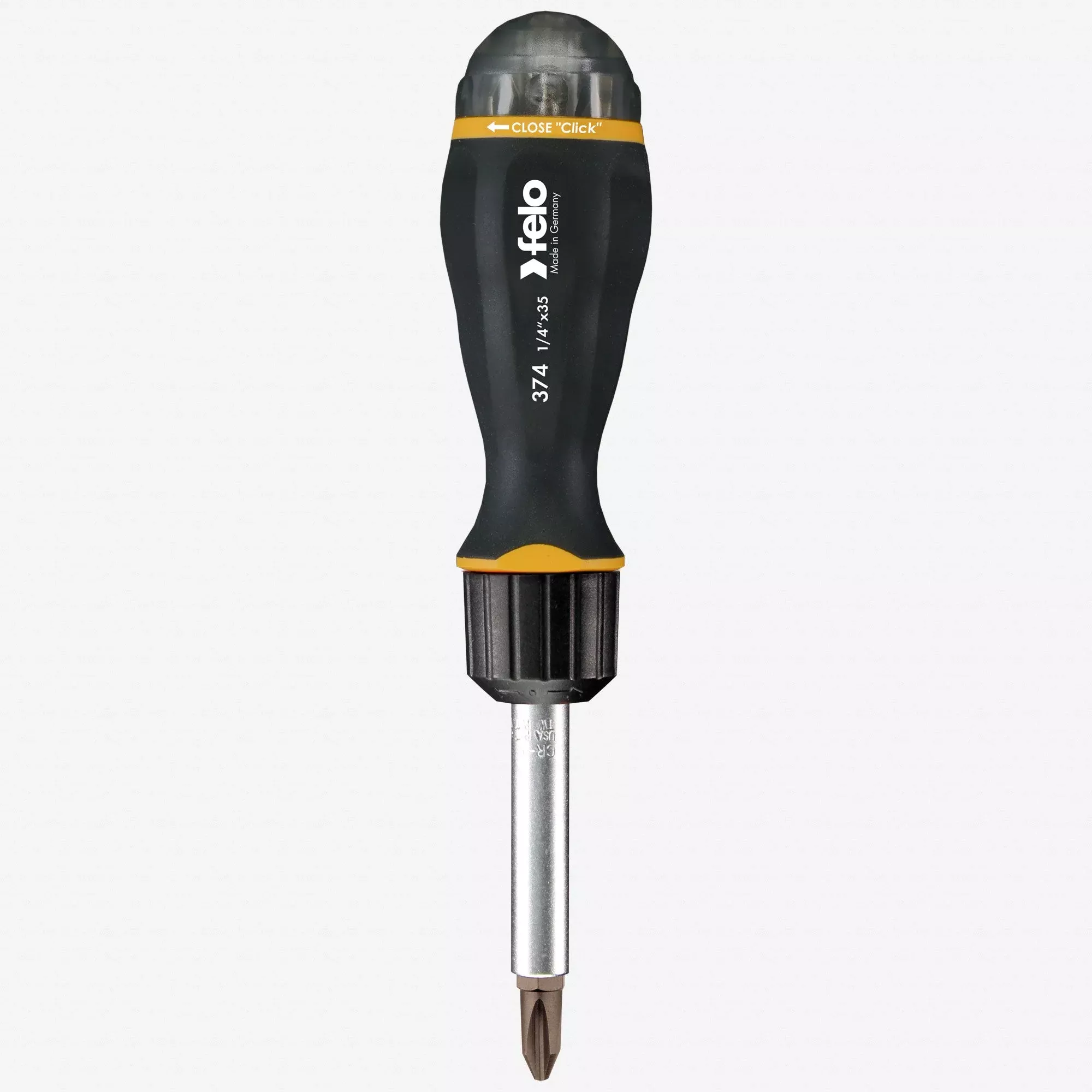 Felo Magazine Handle Ratcheting Bitholder, SL/PZ/PH, 181 mm, 8 Pieces
