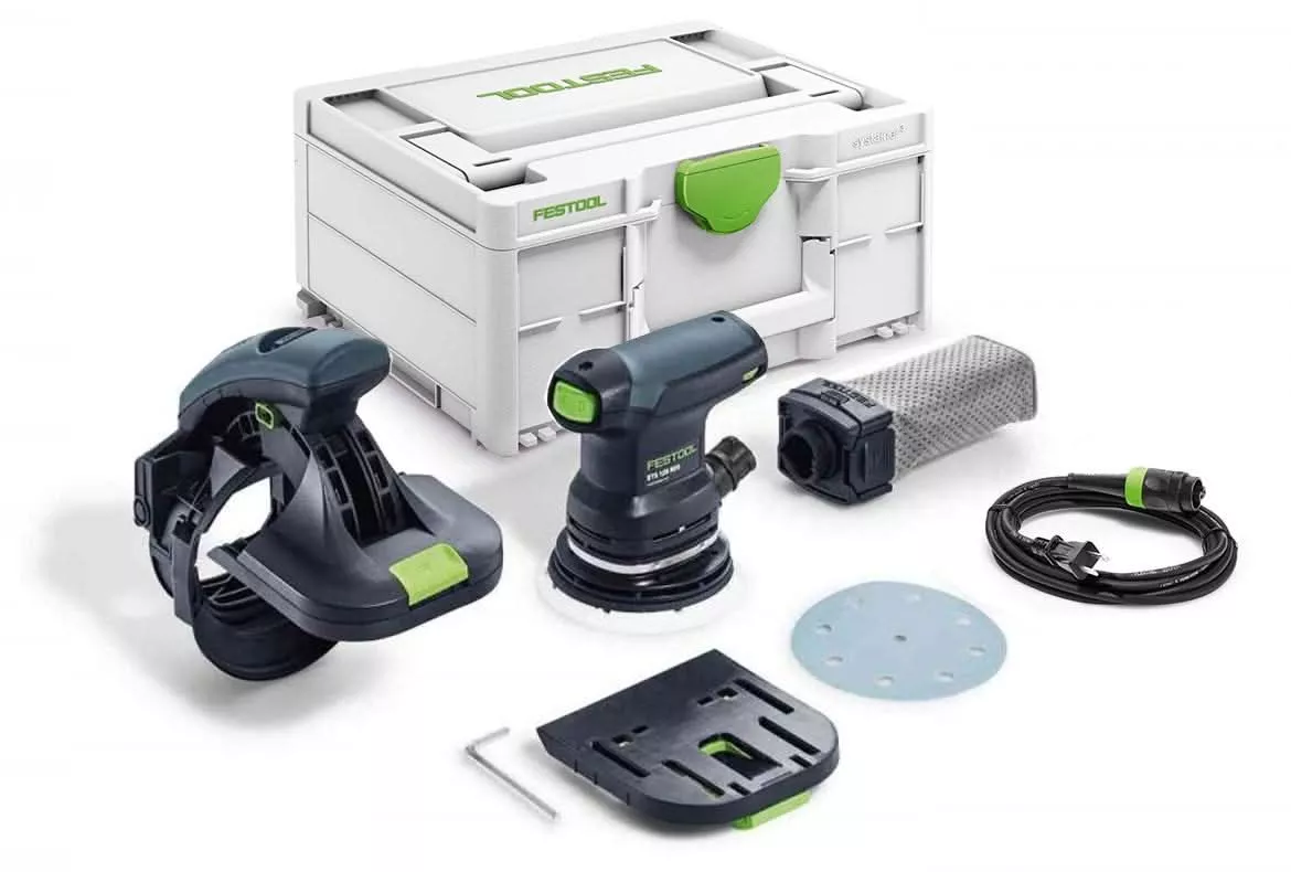 Festool ETS 125 REQ-Plus 125mm (5-Inch) Random Orbital Sander w/ Systainer3 & Edge Sanding Guide