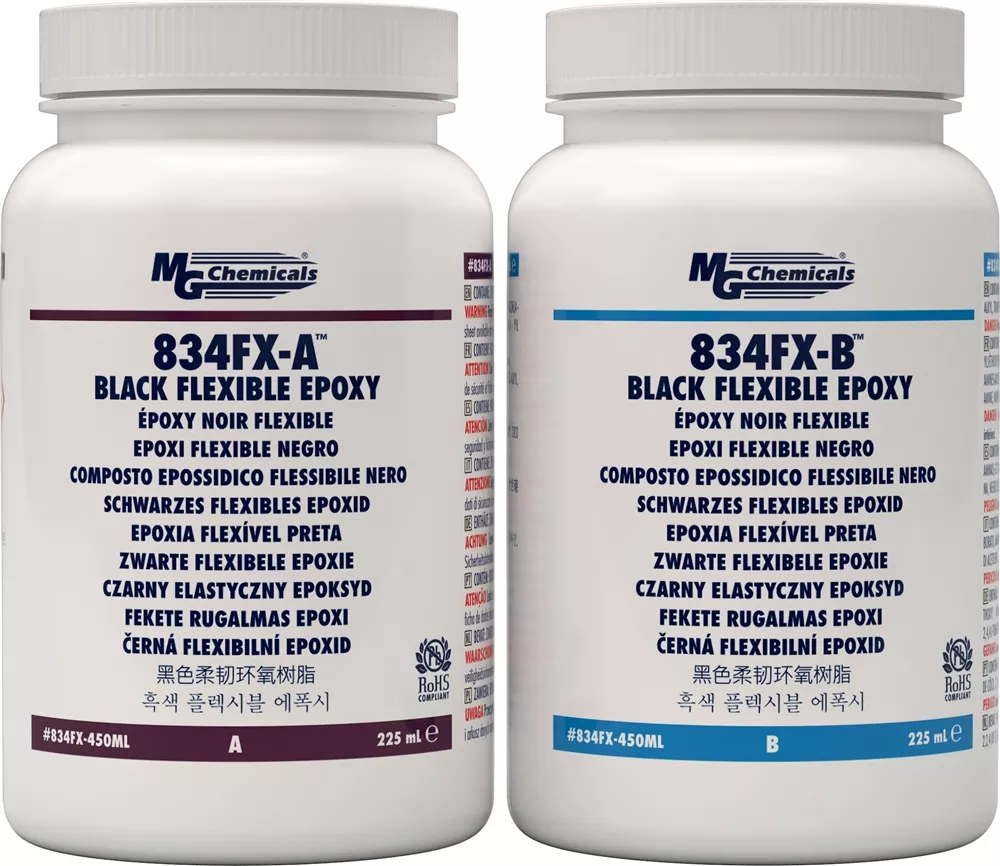 Flexible Flame Retardant Epoxy (Black), 450ml, 2 bottle kit