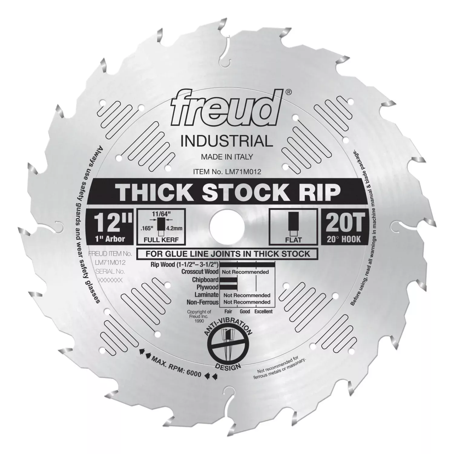 Freud LM71M012 12 in. Thick Stock Rip Blade