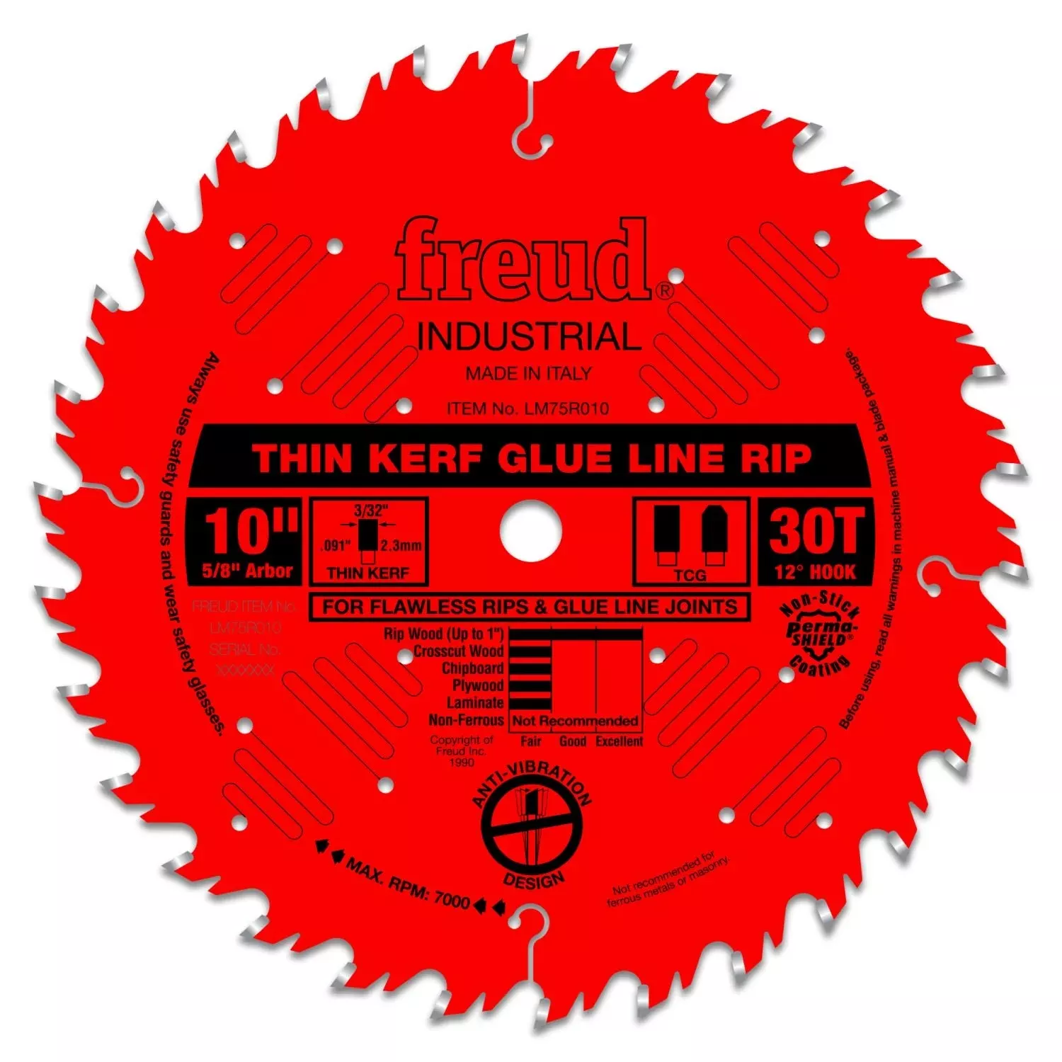 Freud LM75R010 10 in. Industrial Thin Kerf Glue Line Ripping Blade