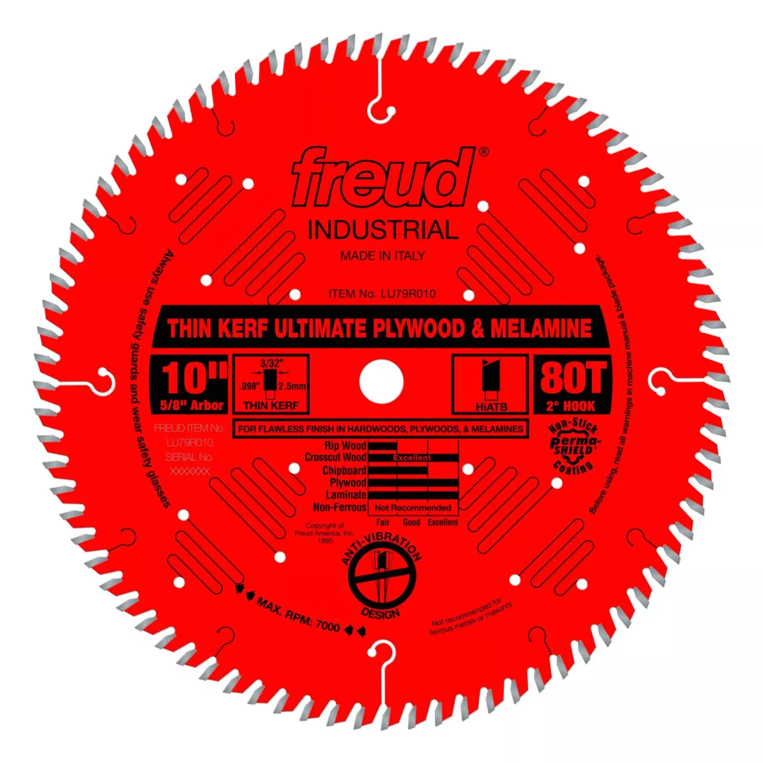 Freud LU79R010 10 in. Thin Kerf Ultimate Plywood & Melamine Blade
