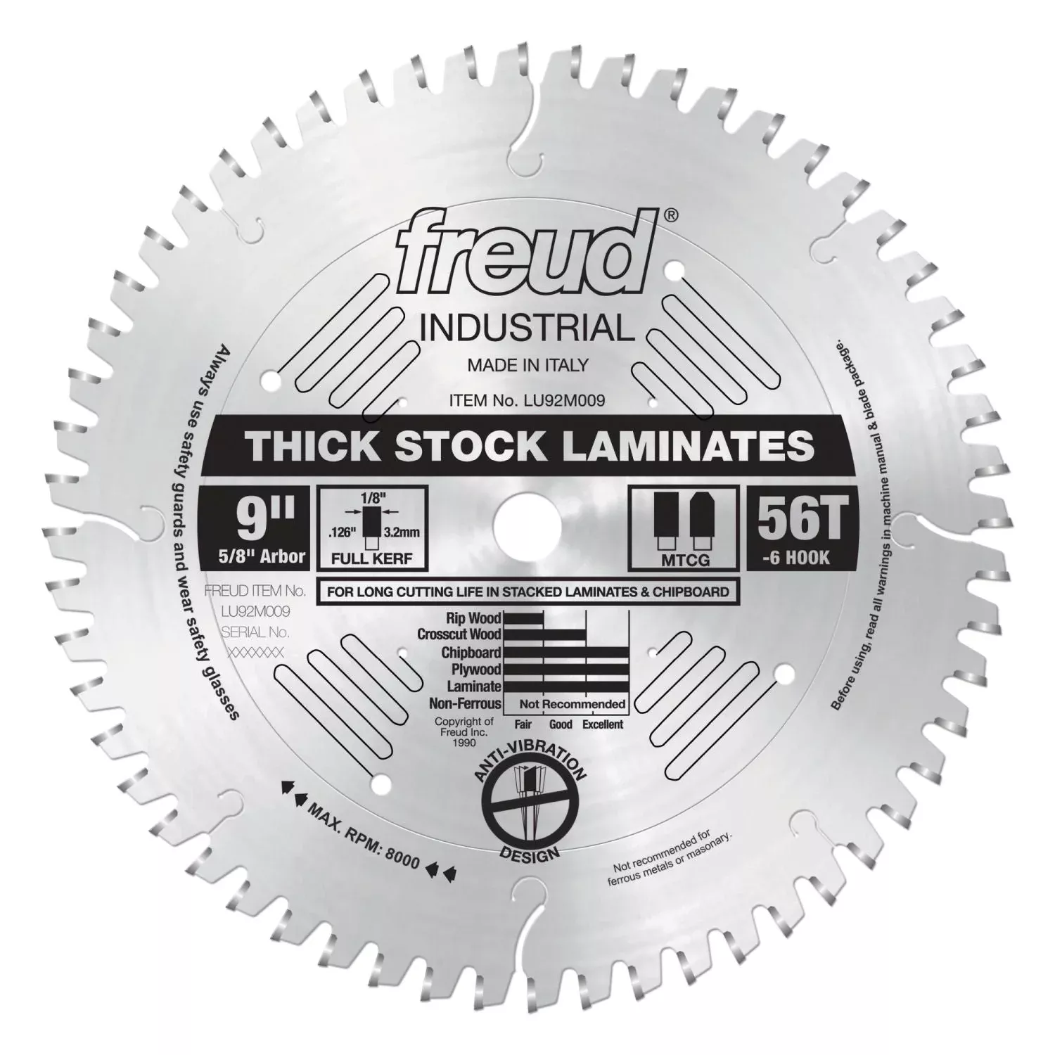 Freud LU92M009 9 in. Thick-Stock Laminate Blade