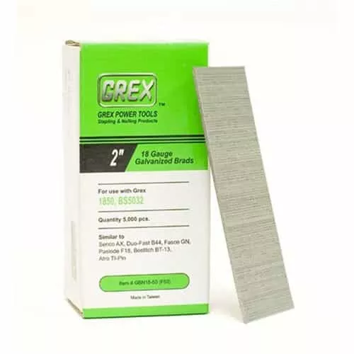 Grex GBN18-50 18 Gauge 2-Inch Brad Nails 5000 ct.