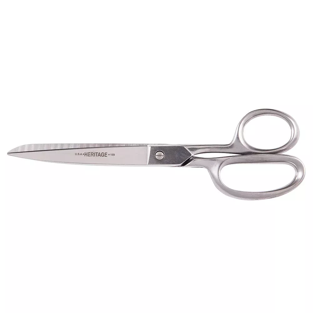 Heritage Cutlery 159C 9'' Straight Stainless Trimmer / Curved Blades