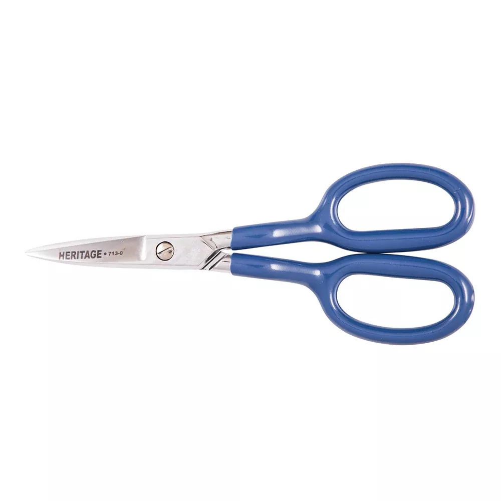 Heritage Cutlery 713-O 7'' Short Blade Napping Repair Shear w/ Offset Handle