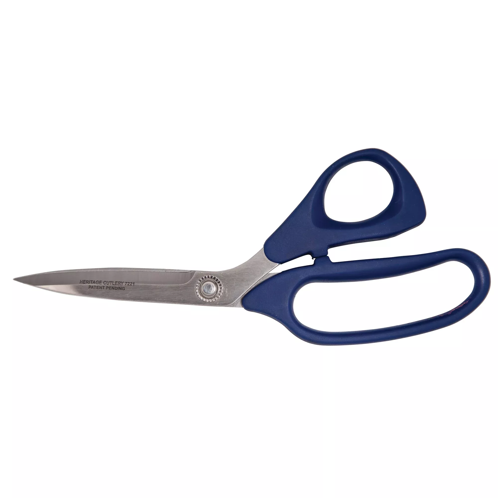 Heritage Cutlery 7221 9'' SS Bent Trimmer / Plastic Ambidextrous Handle / Double Sharp Points / Extra Large Bottom Ring