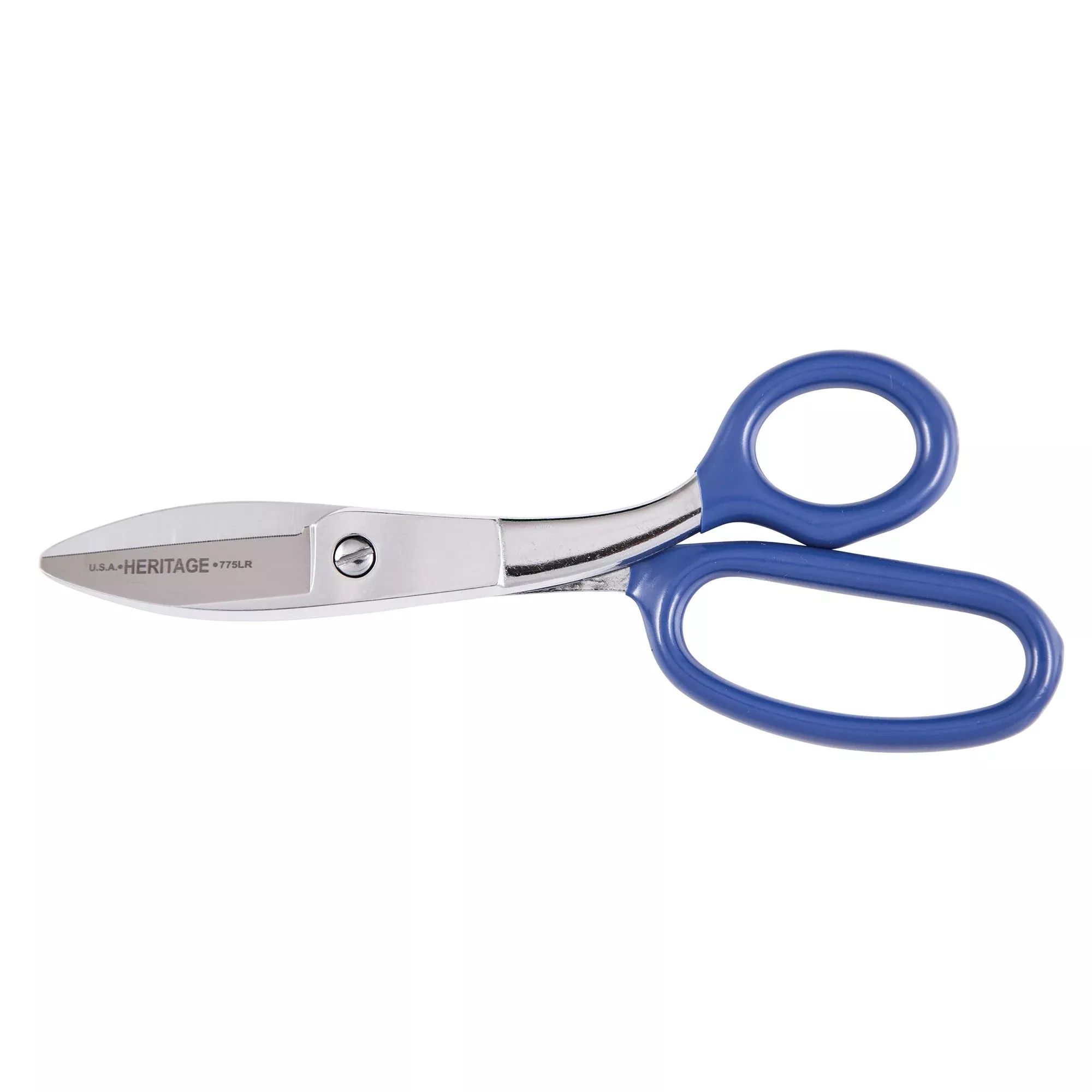 Heritage Cutlery 775LR 8 5/8'' Broad Blade Shear w/ Large Ring / Blue Coated