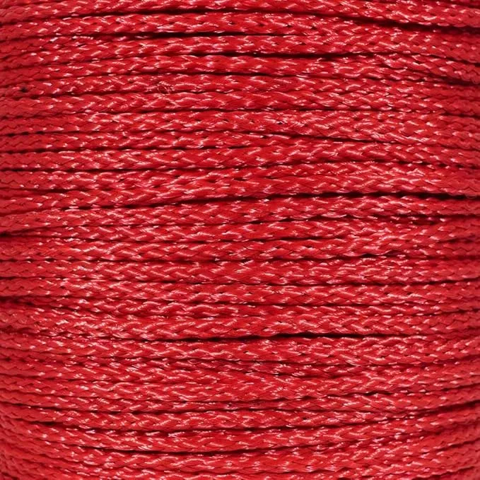 Hollow Braid Polypropylene Rope (1/4 Inch, 500 Feet, Red) - Barrier Rope - Trail Marking, Crowd Control, Golf Courses