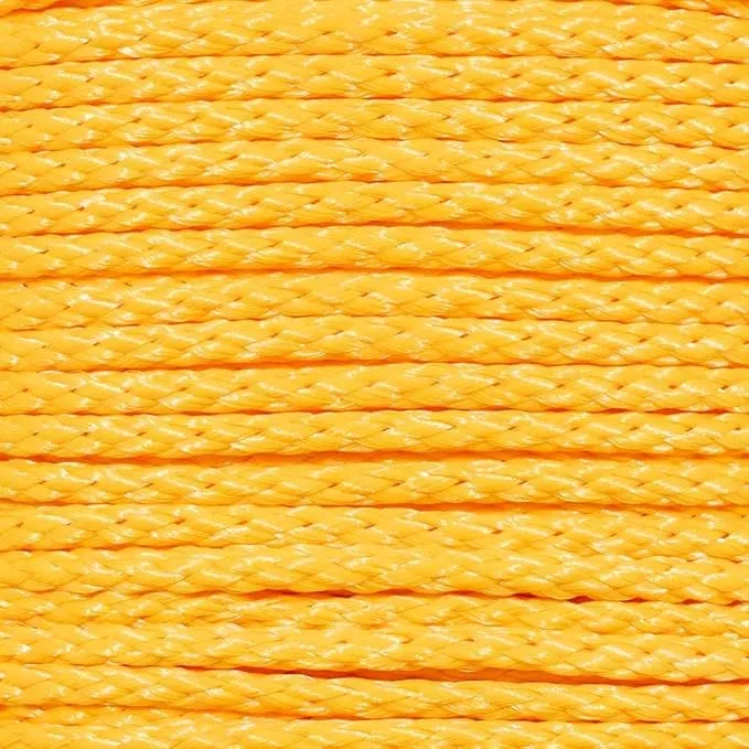 Hollow Braid Polypropylene Rope (Yellow, 3/8 Inch, 100 Feet) - Barrier Rope - Trail Marking, Crowd Control, Golf Courses