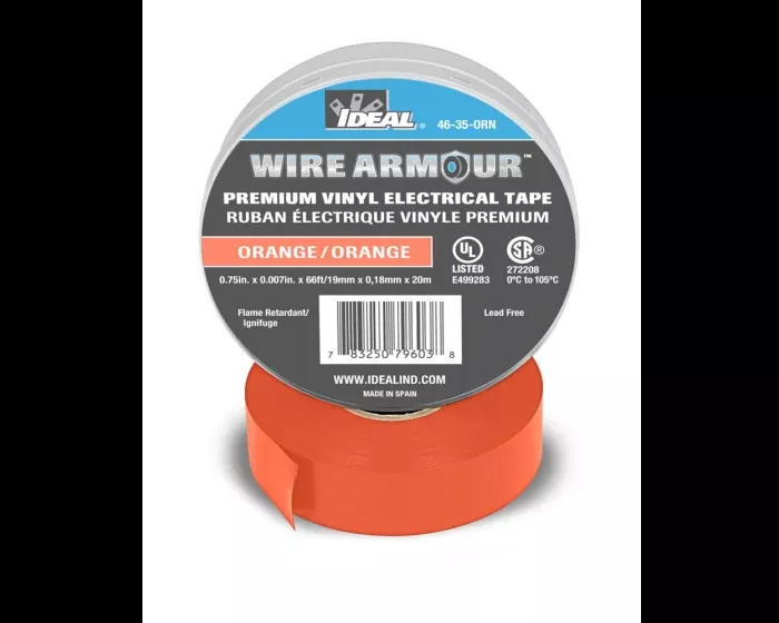 Ideal 46-35-ORN Vinyl Color Coding Tape, Orange