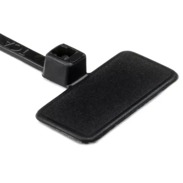 Identification Tie, 4.3" Long, 18lb Tensile Strength, PA66, Black, 100/pkg