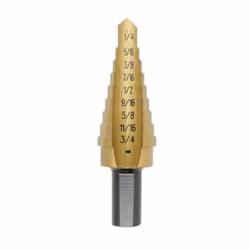 Irwin 15103ZR Unibit3T Shank Step Drill Bit Titanium Nitride Coated 1/4" To 3/4" By 3/8" (15103)