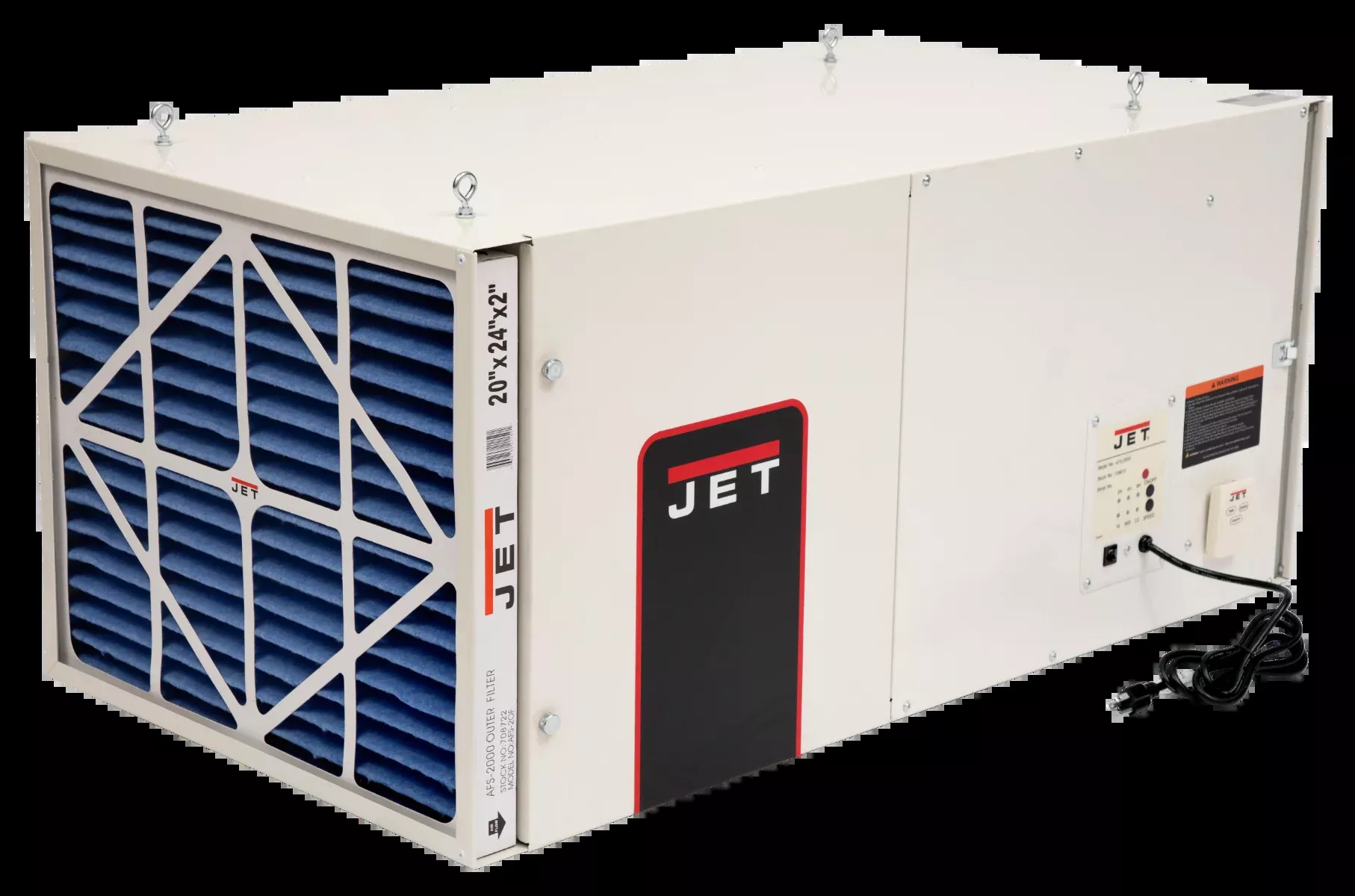 Jet AFS-2000, 1700CFM Air Filtration System, 3-Speed, with Remote Control 708615