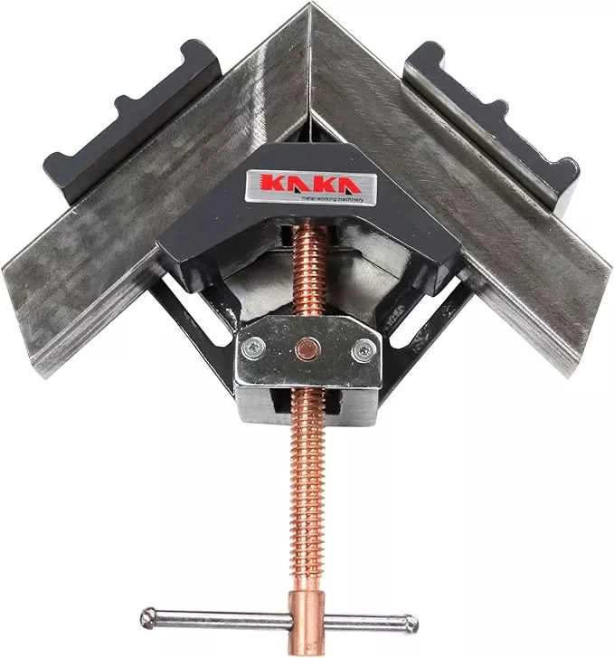 KAKA INDUSTRIAL AC-60 Angle Clamp Vice, Lightweight, Easy Operation, Solid Construction 90-Degree Welding Clamp for Woodworking, Photo Framing, and Welding