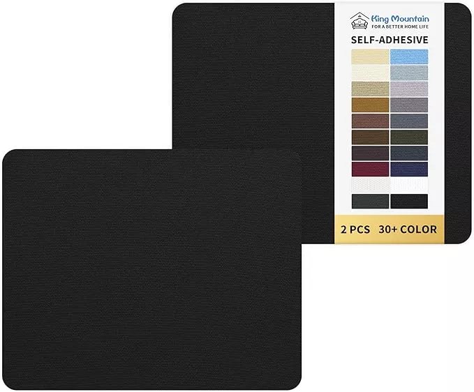 KING MOUNTAIN Canvas Repair Patch 9 x11 Inch 2 Pcs Self-Adhesive Waterproof Fabric Patch for Sofas, Tents, Furniture,Tote Bags, Car Seats (Blue)