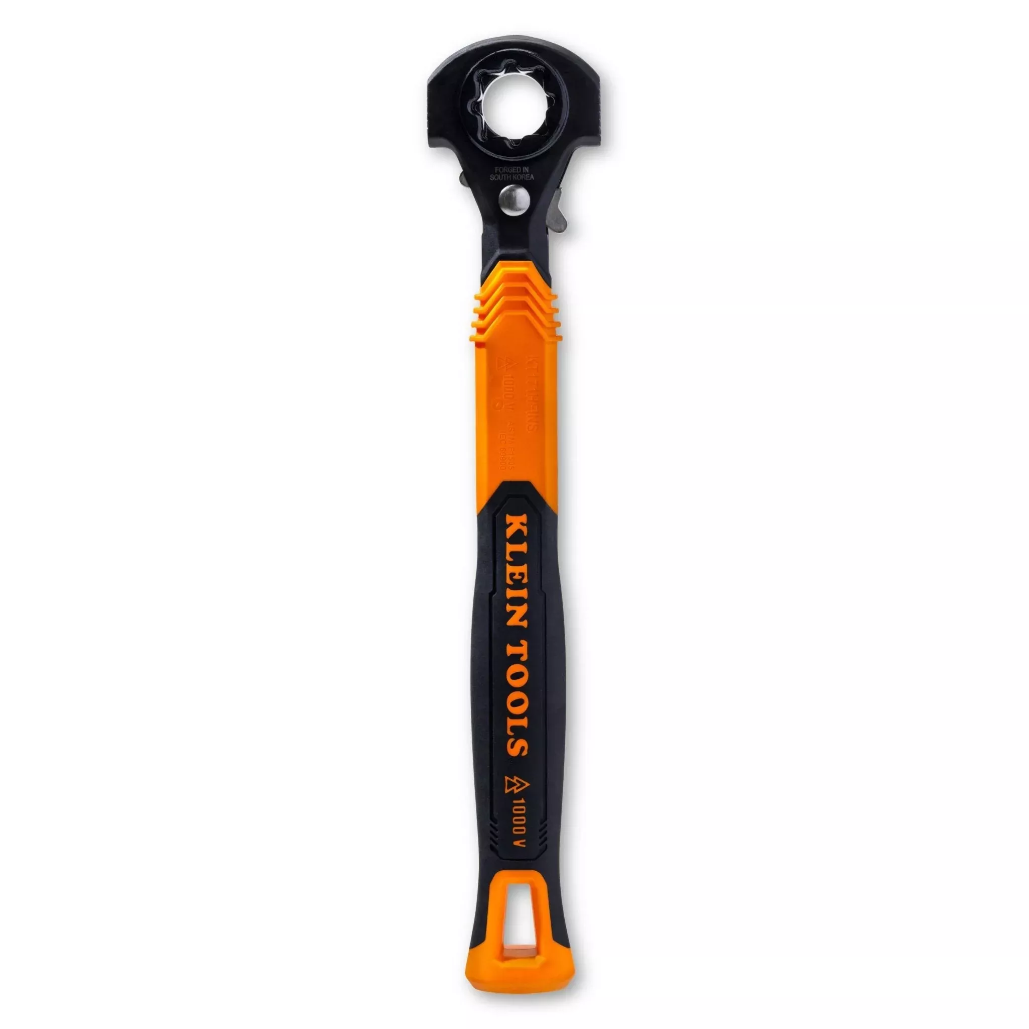 Klein 5-in-1 Hammer Facing Insulated Lineman Wrench -KT171HFINS
