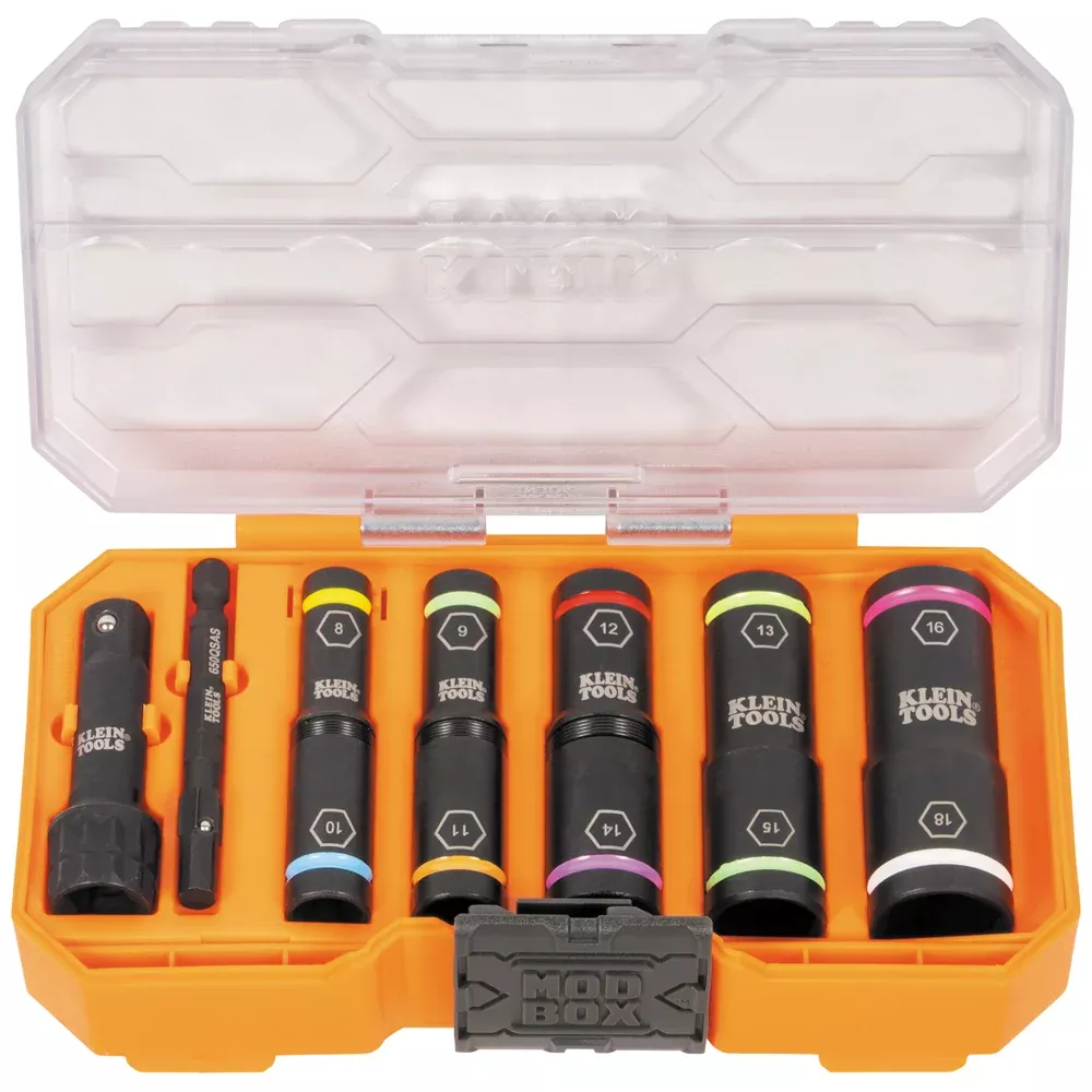 Klein 65619 KNECT Metric Flip Socket Set, 8 Pc