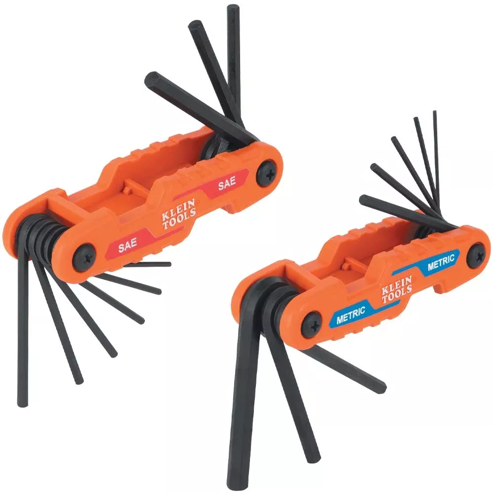 Klein Compact Folding Hex Key Set, SAE and Metric 70542