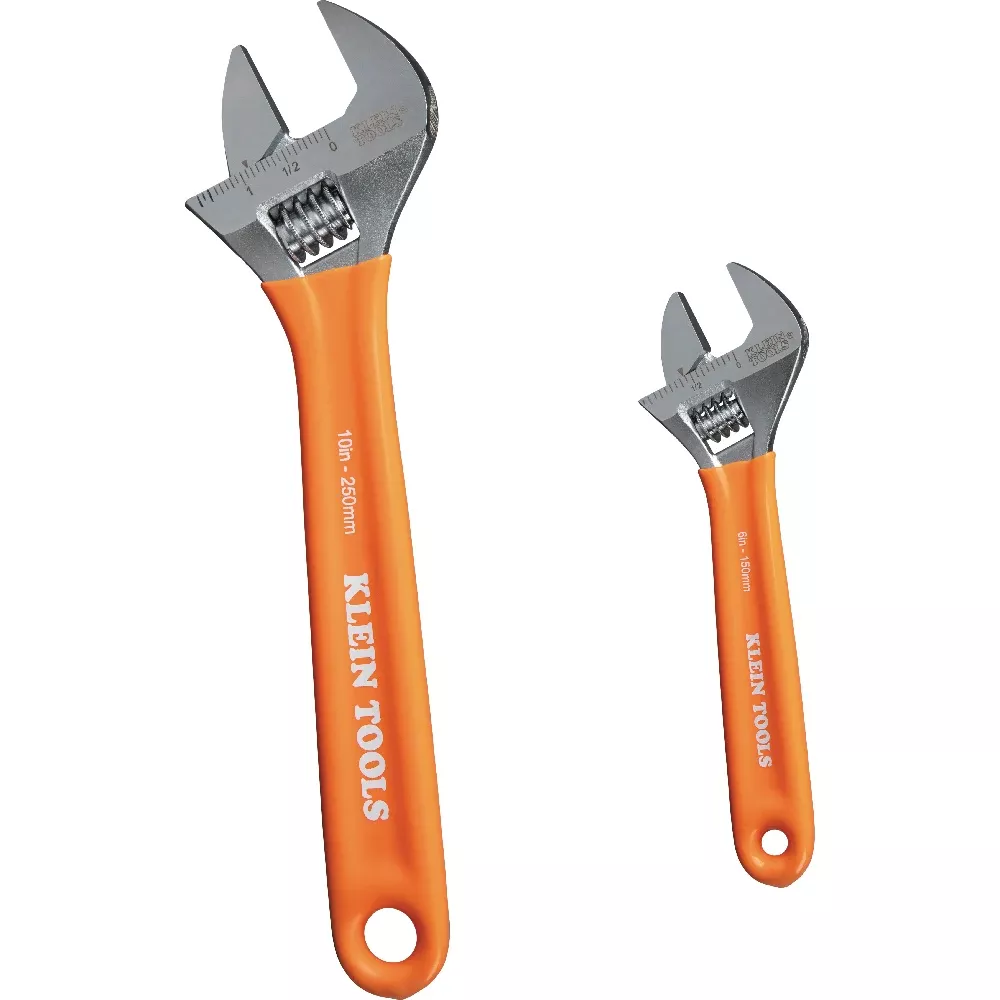 Klein Extra-Capacity Adjustable Wrenches 6" & 10" 2-Piece Set D5072