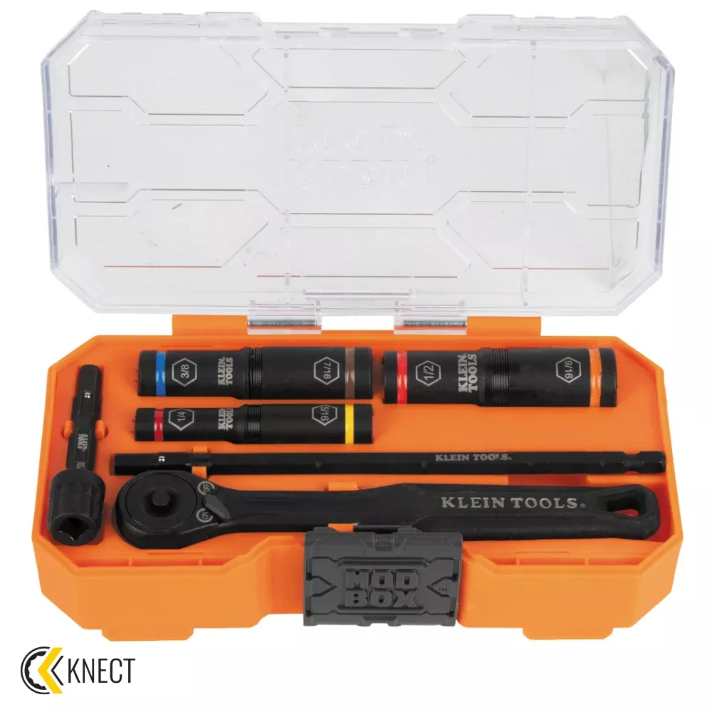 Klein KNECT Essential Deep-Well Heavy-Duty Flip Socket Set, SAE, 3-Piece 65238