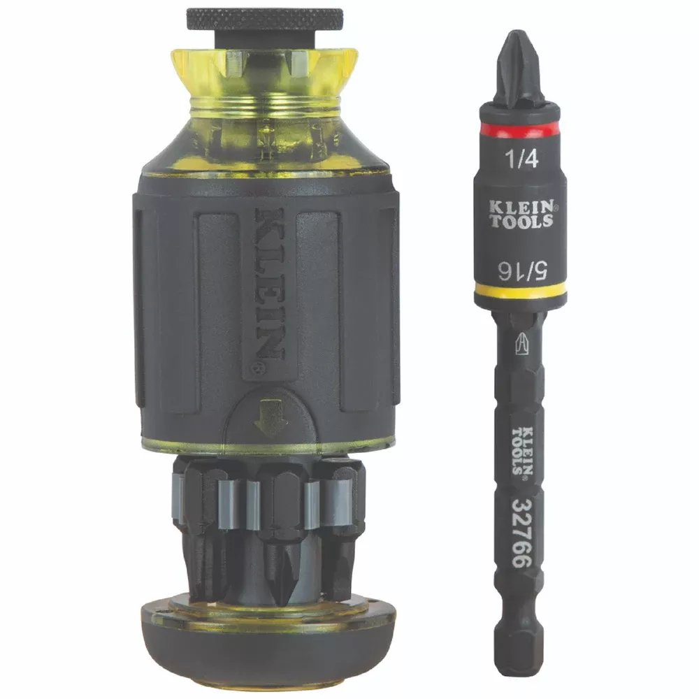 Klein Tools 10-in-1 Impact-Rated Stubby Driver Set with Flip Socket 32308F