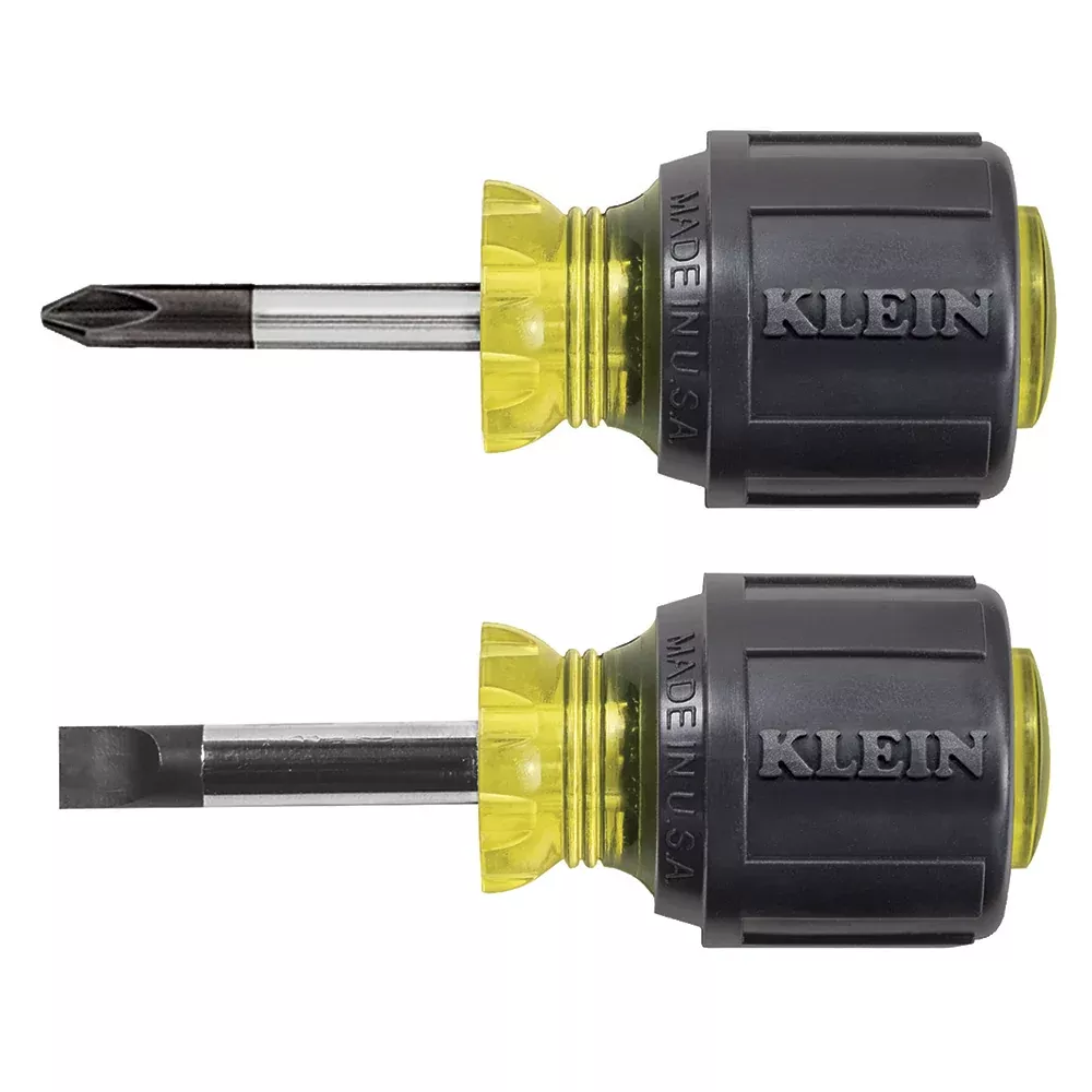 Klein Tools 2 PC. Stubby Slotted & Phillips Screwdriver Set