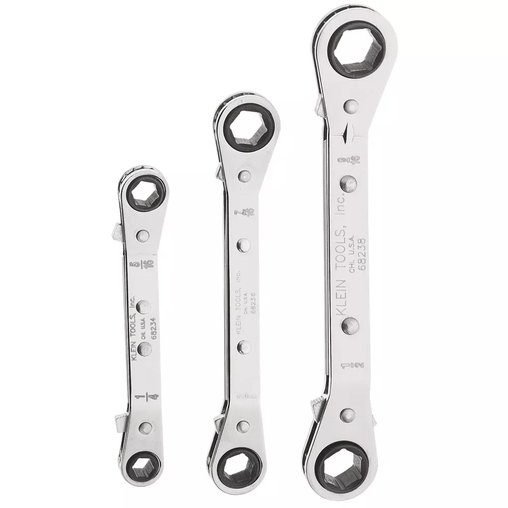 Klein Tools 3 PC. Reversible Ratcheting Box Wrench Set