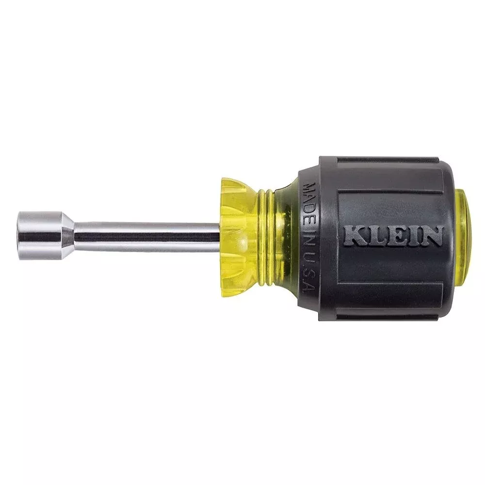 Klein Tools 610-5/16 5/16" Stubby Nut Driver, 1-1/2" Shaft, Cushion Grip