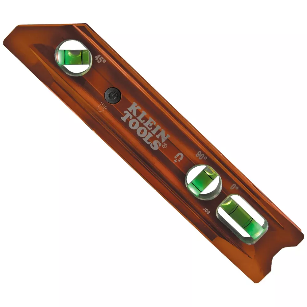 Klein Tools Lighted Torpedo Billet Level, Rare-Earth Magnet 935RBLT