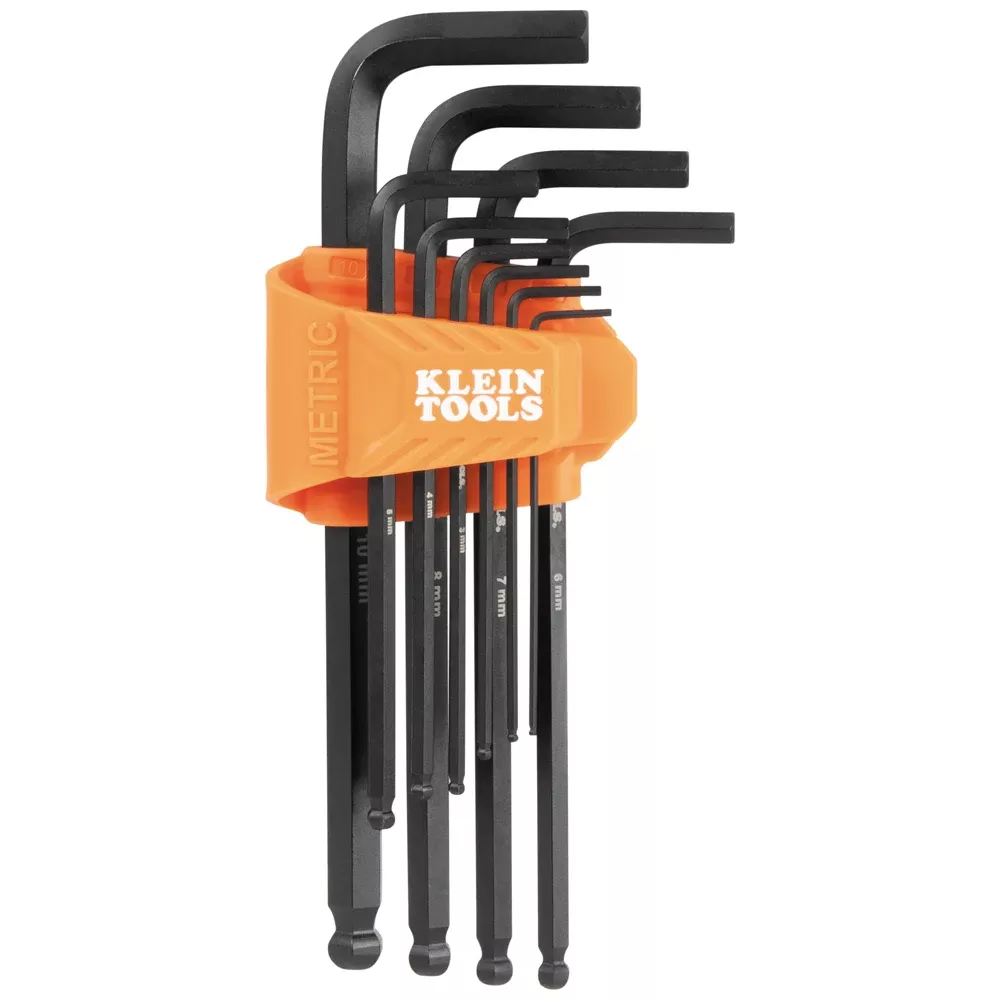 Klein Tools Long Ball-End Hex Key Set, Metric, 10-Piece BLS10