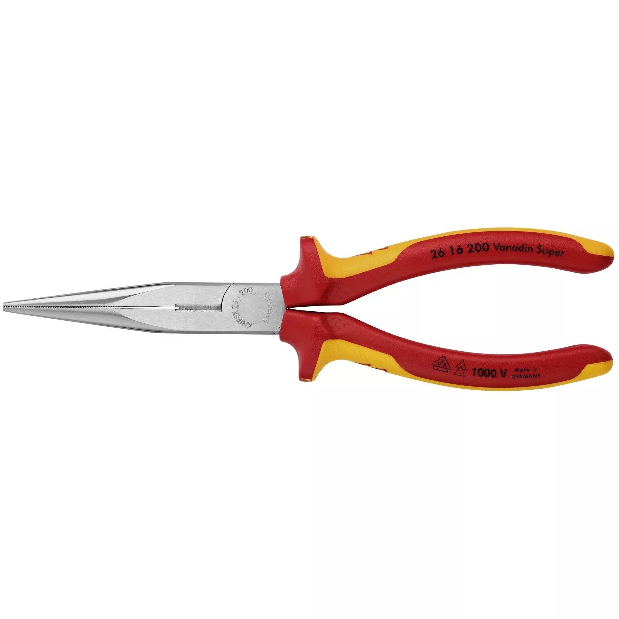 Knipex 26 16 200 8" Long Nose Pliers with Cutter-1000V Insulated