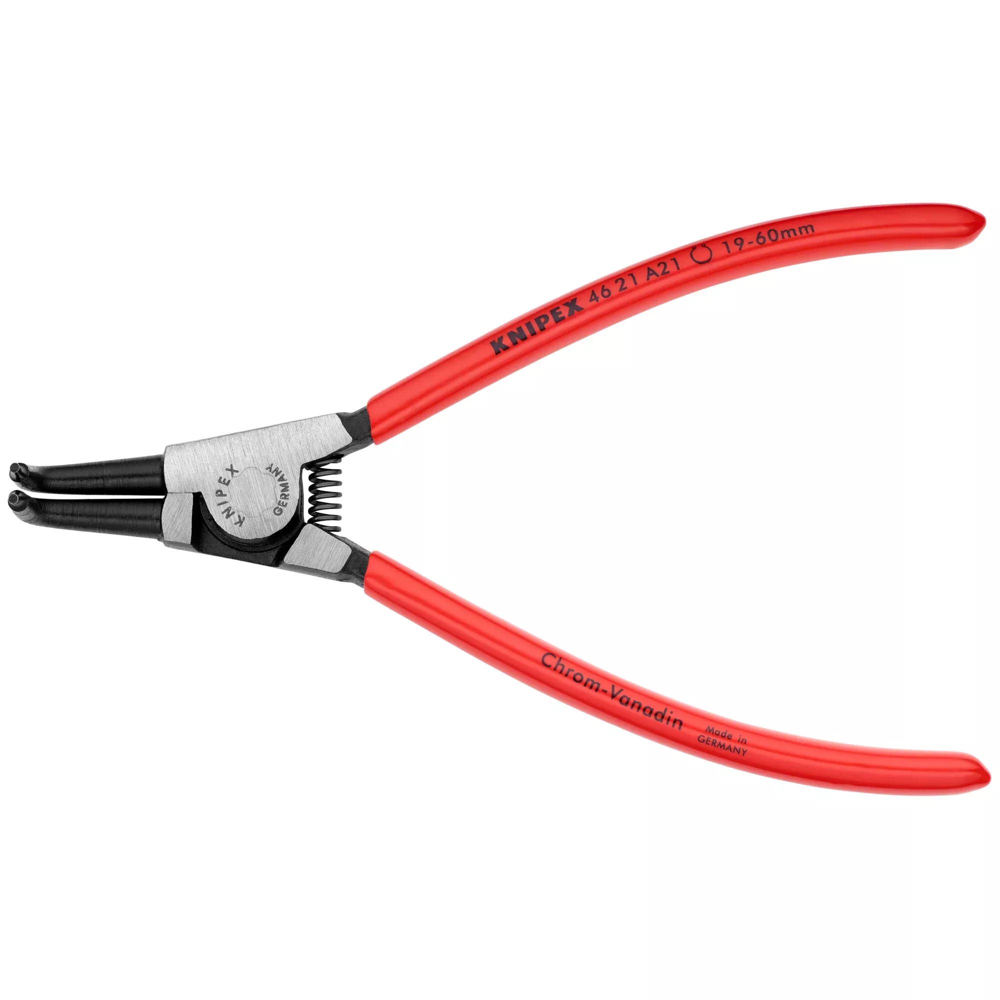 Knipex 46 21 A21 6 3/4" External 90° Angled Snap Ring Pliers-Forged Tips