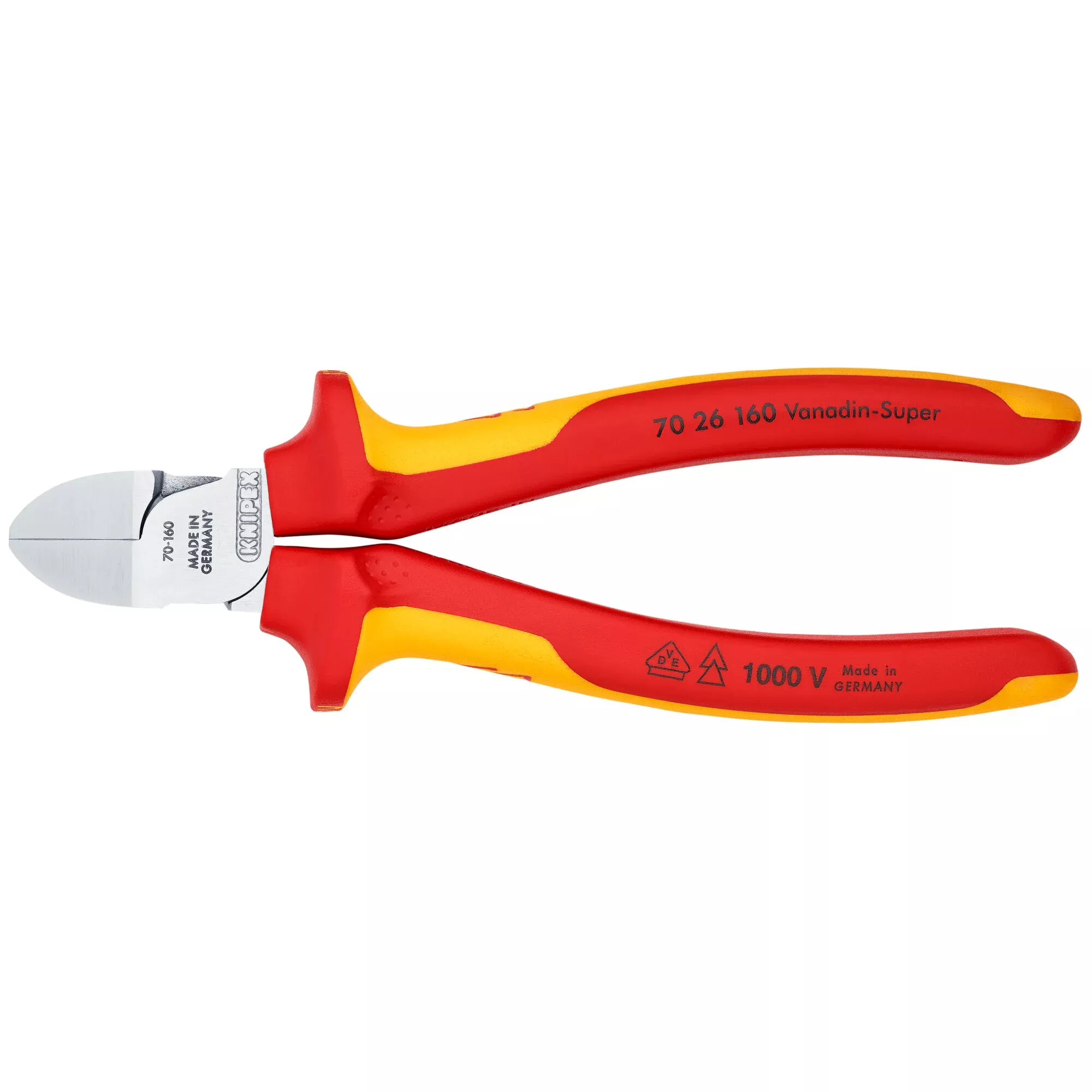 Knipex 70 26 160 6 1/4" Diagonal Cutters-1000V Insulated