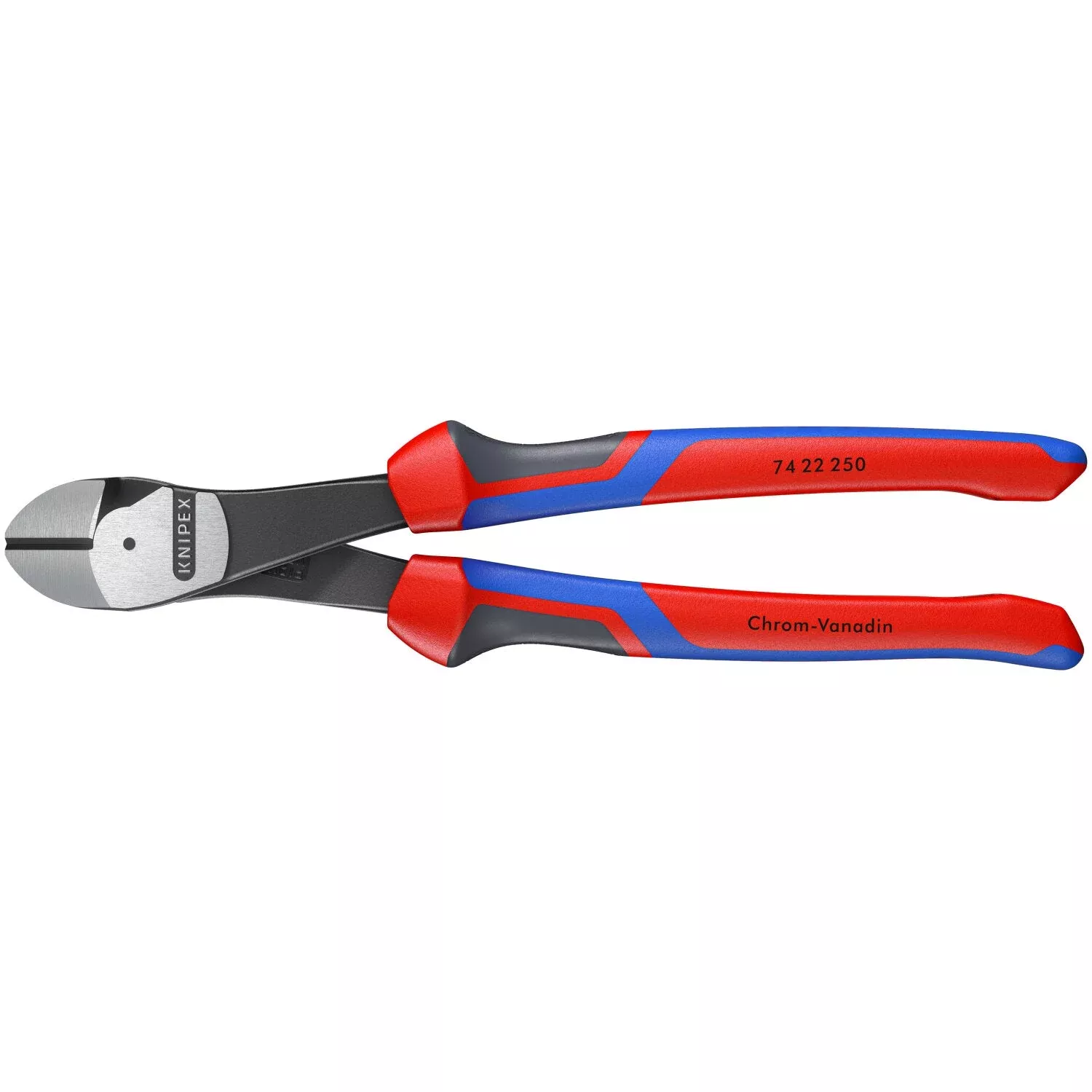 Knipex 74 22 250 KnipeXtend High Leverage 12° Angled Diagonal Cutters, 10"