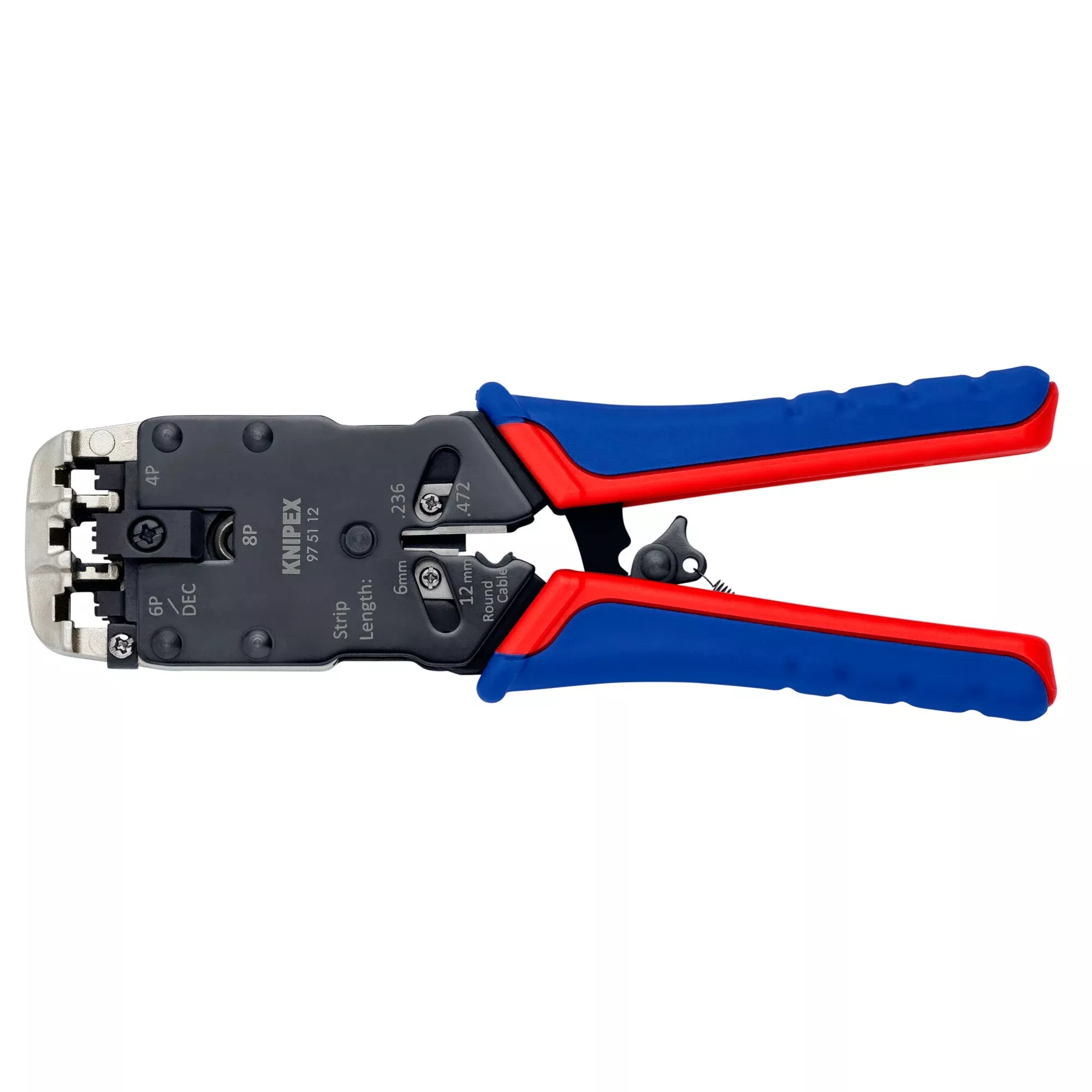 Knipex 97 51 12 8 1/4" Crimping Pliers-For 4, 6 and 8 Pole Western Plug Type