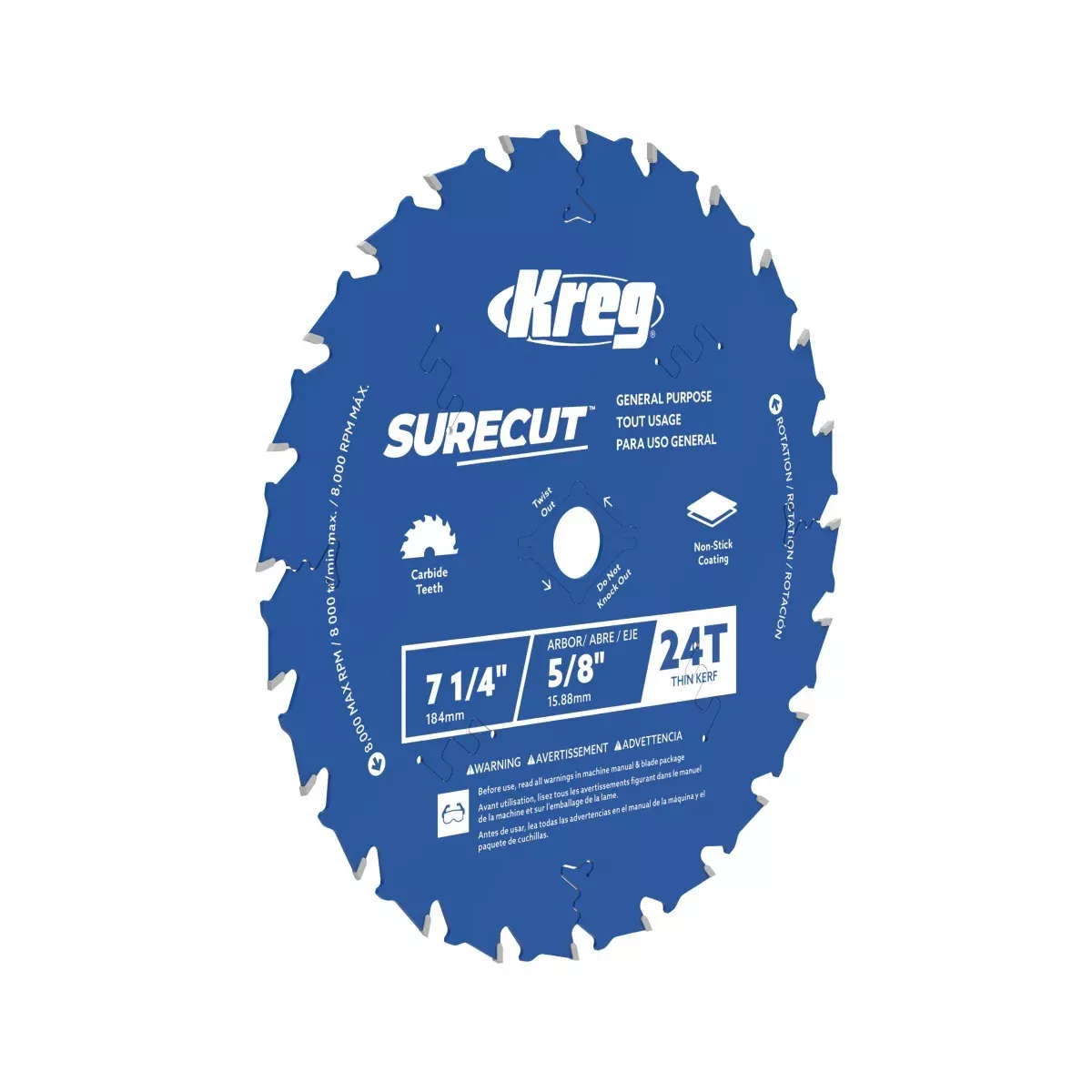 Kreg 7-1/4" SureCut General Purpose 24-Tooth Saw Blade KSB725GP24