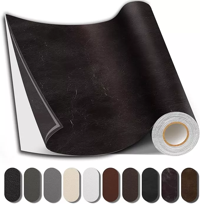 Leather Repair Patch, 17X79 inch Strong Sticky Repair Patch Self Adhesive Waterproof, DIY Large Vinyl Patches for Couches, Furniture, Sofa, Car, Chair (DBrown, 17X79 inch)